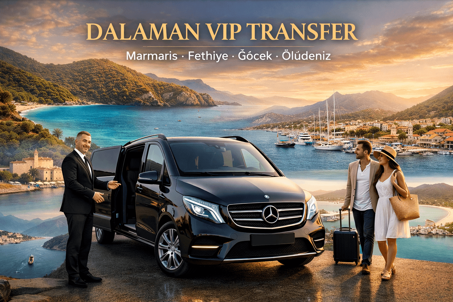 Private Dalaman Airport transfer service for Fethiye, Marmaris, Göcek and Ölüdeniz