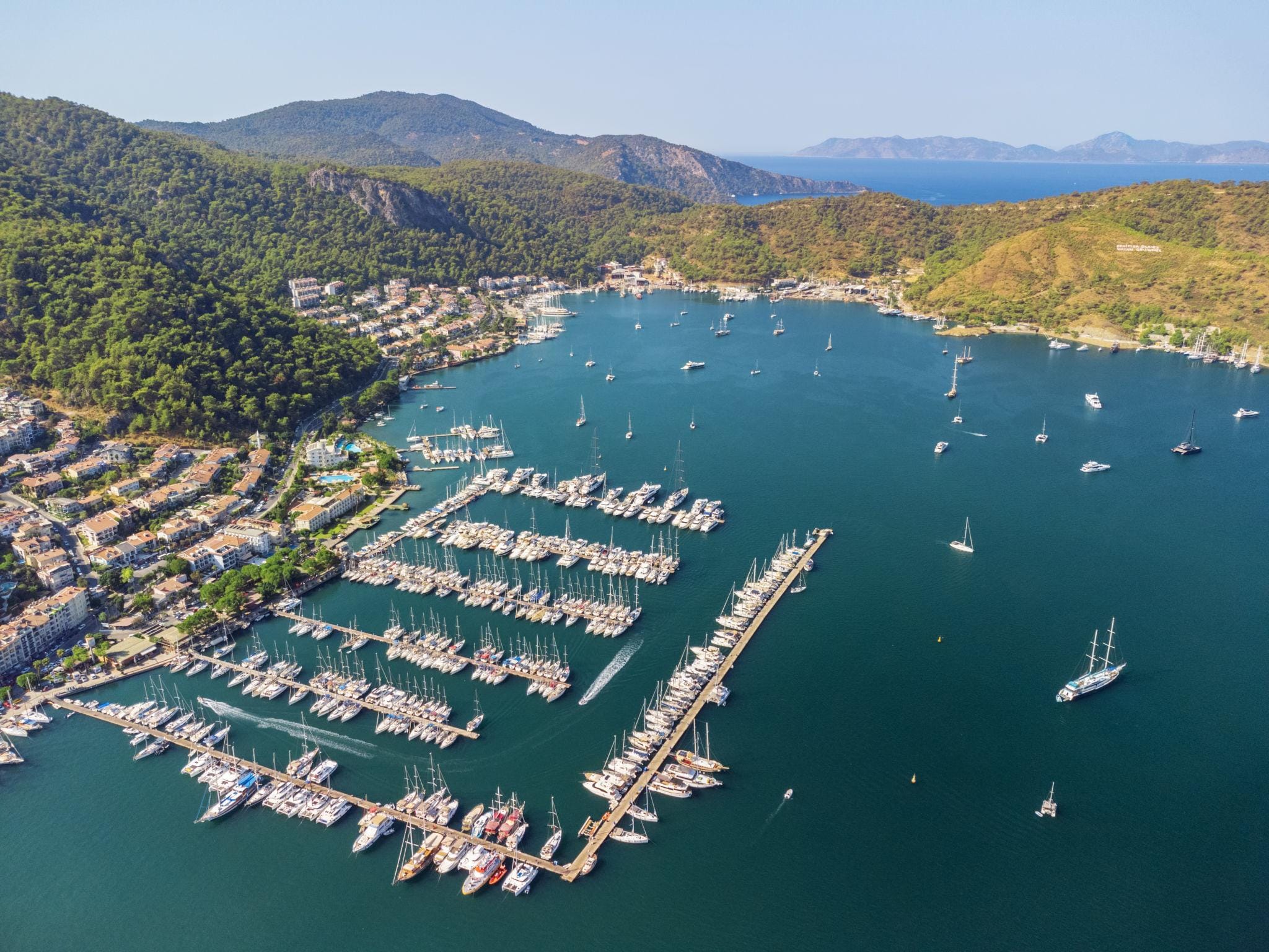 Fethiye coastline and holiday view